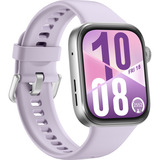 Huawei Watch Fit 4 (Seiya-B19F), Smartwatch silber, violettes Fluorelastomer-Armband