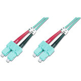 Digitus LWL Patchkabel, Duplex, SC > SC Stecker, Multimode OM3 türkis, 2 Meter