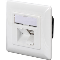Digitus CAT.6A Datenanschlussdose, Unterputz, geschirmt, 2x RJ-45 LSA weiß, Klasse EA, horizontale Kabelinstallation
