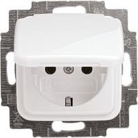Busch-Jaeger Steckdosen-Einsatz mit Klappdeckel Typ 20 EUK-214, Reflex SI, Unterputz, 16 Ampere, 250 Volt weiß (glänzend), Retail