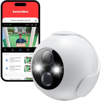 SwitchBot Outdoor Spotlight Cam 2K, Überwachungskamera weiß