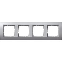 Gira Abdeckrahmen vierfach mit Zwischenrahmen aluminium, Retail