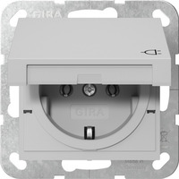Gira Schutzkontaktsteckdose Typ F 16 Ampere 250 Volt mit Klappdeckel grau, Retail
