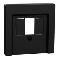 Merten Zentralplatte schwarz matt für Telekommunikations-Anschlussdosen TAE Audio USB schwarz (matt), Retail