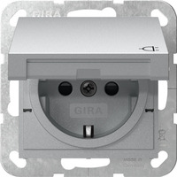 Gira Steckdose Schutzkontakt Typ F 16 Ampere 250 Volt mit Klappdeckel aluminium, Retail