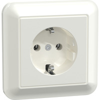 Merten Schutzkontakt-Steckdose mit voller Abdeckplatte, Unterputz, 16 Ampere, 250 Volt weiß (glänzend), Retail