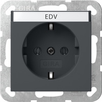 Gira Schutzkontaktsteckdose Typ F 16 Ampere 250 Volt mit Beschriftungsfeld anthrazit, Retail