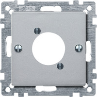 Merten Zentralplatte für Audio-Steckverbinder XLR-Rundsteckverbinder P-Flansch Buchse, Abdeckung aluminium, Retail