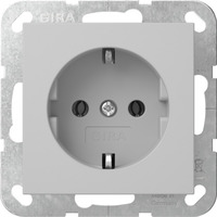 Gira Schutzkontaktsteckdose Typ F 16 Ampere 250 Volt Wechselstrom mit Steckklemmen grau, Retail