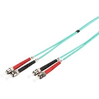 Digitus LWL Patchkabel, Duplex, ST > ST Stecker, Multimode OM3 türkis, 5 Meter