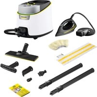 Kärcher SC 4 Deluxe Iron, Dampfreiniger weiß/schwarz, 2.250 Watt, mit Bodenreinigungsset EasyFix und Dampfdruck-Bügeleisen
