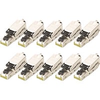 Digitus CAT.6a Feldstecker STP Staubkappe/Knickschutz, 10 Stück silber