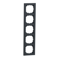 Merten Rahmen fünffach, Typ MEG4050-3614, aus Thermoplast, matt, Schutzart IP20, Breite 90 mm anthrazit, Retail