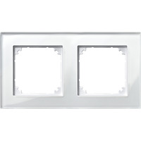 Merten Rahmen Glas 2-fach brillantweiß waagerecht und senkrecht Montage 489219 weiß (glänzend), Retail