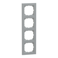 Merten Rahmen vierfach, Typ MEG4040-3660, aus Thermoplast, matt, Schutzart IP20, Klemmbefestigung aluminium, Retail
