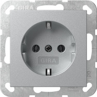Gira Schutzkontaktsteckdose Typ F 16 Ampere 250 Volt mit Steckklemmen Unterputz aluminium, Retail