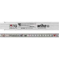 Wiha Gliedermaßstab Longlife Plus Composite, 2 Meter, Messlatte weiß