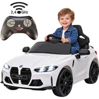 Jamara Ride-on BMW M4 2,4GHz, Kinderfahrzeug weiß, Fernsteuerung, Lithium-Ionen-Akku
