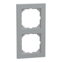 Merten Rahmen zweifach, Thermoplast, matt, Schutzart IP20, Klemmbefestigung, 83x154x12 mm aluminium, Retail