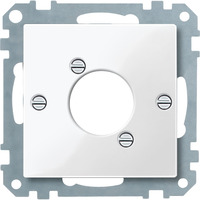 Merten Zentralplatte für Audio-Steckverbinder XLR Rundsteckverbinder mit Basiselement weiß (glänzend), Retail