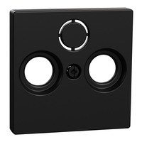 Merten Zentralplatte matt Antennensteckdose mit drei Löchern für System M MEG4123-0403 schwarz (matt), Retail