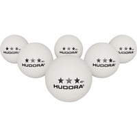 HUDORA Tischtennisbälle 3-Stern, 6 Stück, Ball weiß