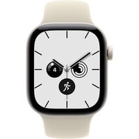 Apple Watch Series 12, Smartwatch weiß, Keramik, 42 mm, Sportarmband Sand S/M, Cellular
