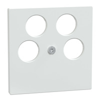 Merten Zentralplatte Antennensteckdose vierfach für Unterputzmontage, glänzend, Thermoplast weiß (glänzend), Retail