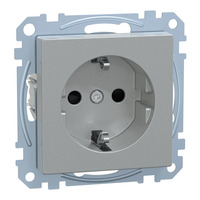 Merten Schutzkontakt-Steckdose mit Schraub-Liftklemmen aluminium, Retail