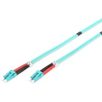 Digitus LWL Patchkabel, Duplex, LC > LC Stecker, Multimode OM3 türkis, 10 Meter