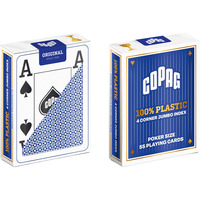 ASS Altenburger 100 Prozent Plastik Poker Jumbo Spielkarten, Kartenspiel blau