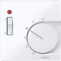 Merten Zentralplatte besonders flache Bauform für Raumtemperaturregler-Einsatz Typ 534825 weiß (glänzend), Retail