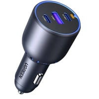 UGREEN 130W 3-Port Fast Car Charger, Ladegerät schwarz/blau