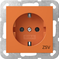 Gira Steckdose Zusätzliche Sicherheitsversorgung Steckdose Typ F 16 Ampere 250 Volt Schutzkontakt Steckdose orange, Retail