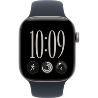 Apple Watch Series 12, Smartwatch grau, Aluminium, 42 mm, Sportarmband Navyblau M/L