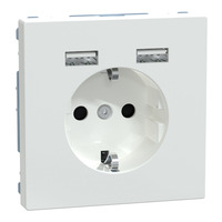 Merten Schutzkontakt Steckdose mit USB Ladegerät, Typ MEG2366-6035, Unterputz, 16 Ampere, 250 Volt weiß (glänzend), Retail