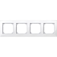 Merten M-PLAN Rahmen 4-fach polarweiß glänzend Kunststoff Thermoplast brillante Oberfläche weiß (glänzend), Retail
