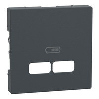 Merten Zentralplatte für USB Ladestation Einsatz aus Thermoplast matt anthrazit, Retail