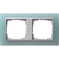 Gira Abdeckrahmen mit zwei Einheiten und Zwischenrahmen aus Aluminium mint, Retail