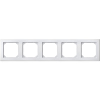 Merten Rahmen fünffach waagerecht und senkrecht Montage Typ 484519 Thermoplast edelmatt weiß (matt), Retail