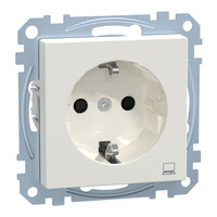 Merten Schutzkontaktsteckdose SCHUKO mit erhöhtem Berührungsschutz und Einbaumaß 73x73x32 mm weiß (glänzend), Retail