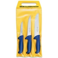 DICK ErgoGrip Messersatz, 3-teilig blau, Blockmesser, Stechmesser, Ausbeinmesser