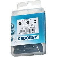 GEDORE Schraubendreher-Bit 1/4", PH 2 10 Stück, Kreuzschlitz