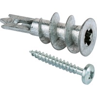 fischer Gipskartondübel Metall GKM 12 silber, 100 Stück, mit Schraube