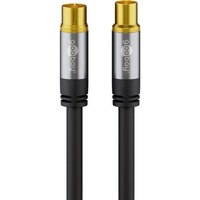 goobay Antennenkabel (135dB typ), Koax-Buchse > Koax-Stecker schwarz, 10 Meter